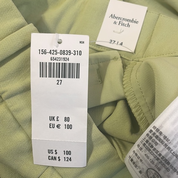 Pale green Abercrombie “Tailored Relaxed Straight Pant” NWT - Picture 8 of 8